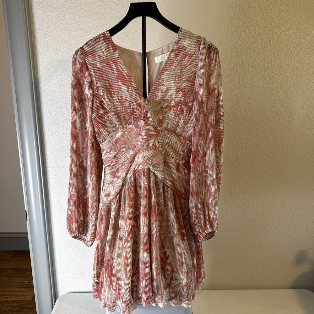 ASTR The Label Women's Floral Long Sleeve Dress V-Neck Size S